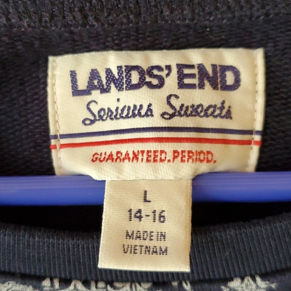Vintage Lands End sweatshirt large 14/16 blue - Picture 4 of 6